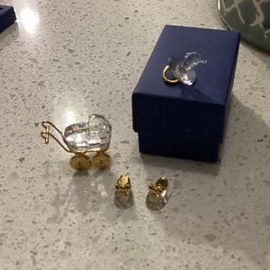 Swarovski Crystal Carriage with Gold Accents